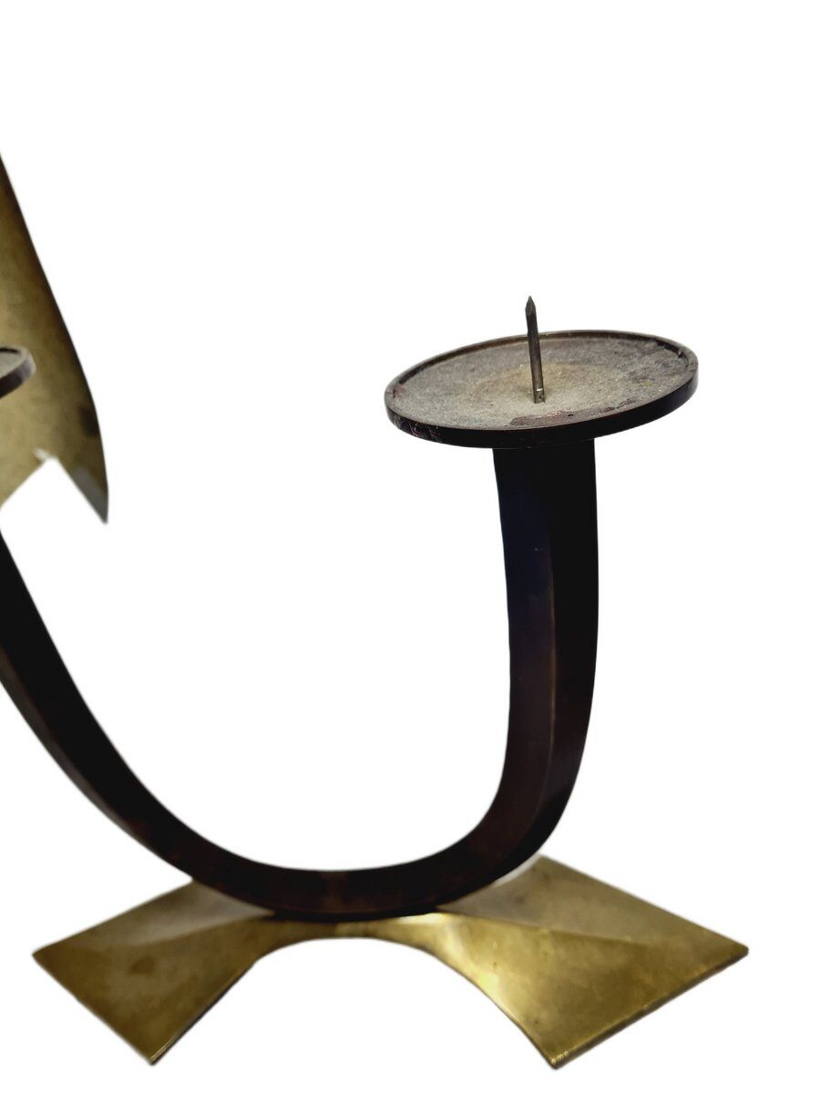 Art Deco style 2-armed candleholder, Germany, 1950s
