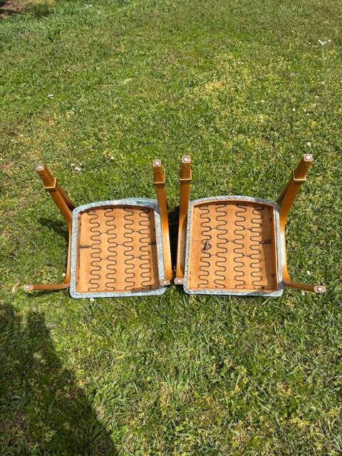 Pair of 2 Steiner Bow Wood chairs from the 1950s.