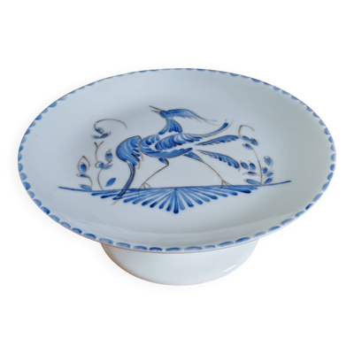 Assiette sur pied en porcelaine de Limoges