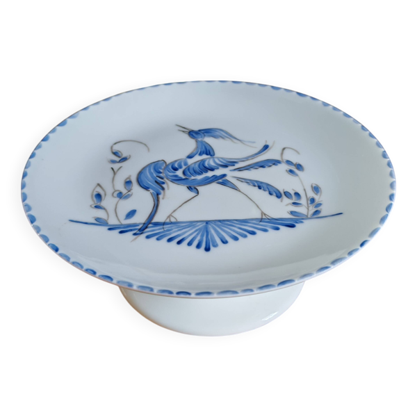 Assiette sur pied en porcelaine de Limoges