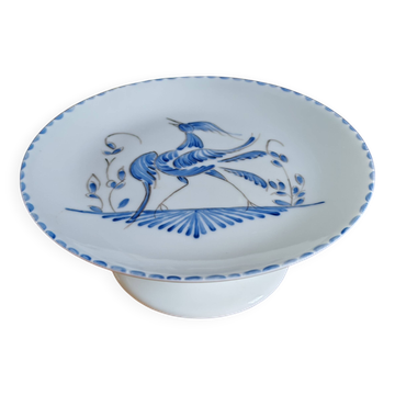Assiette sur pied en porcelaine de Limoges
