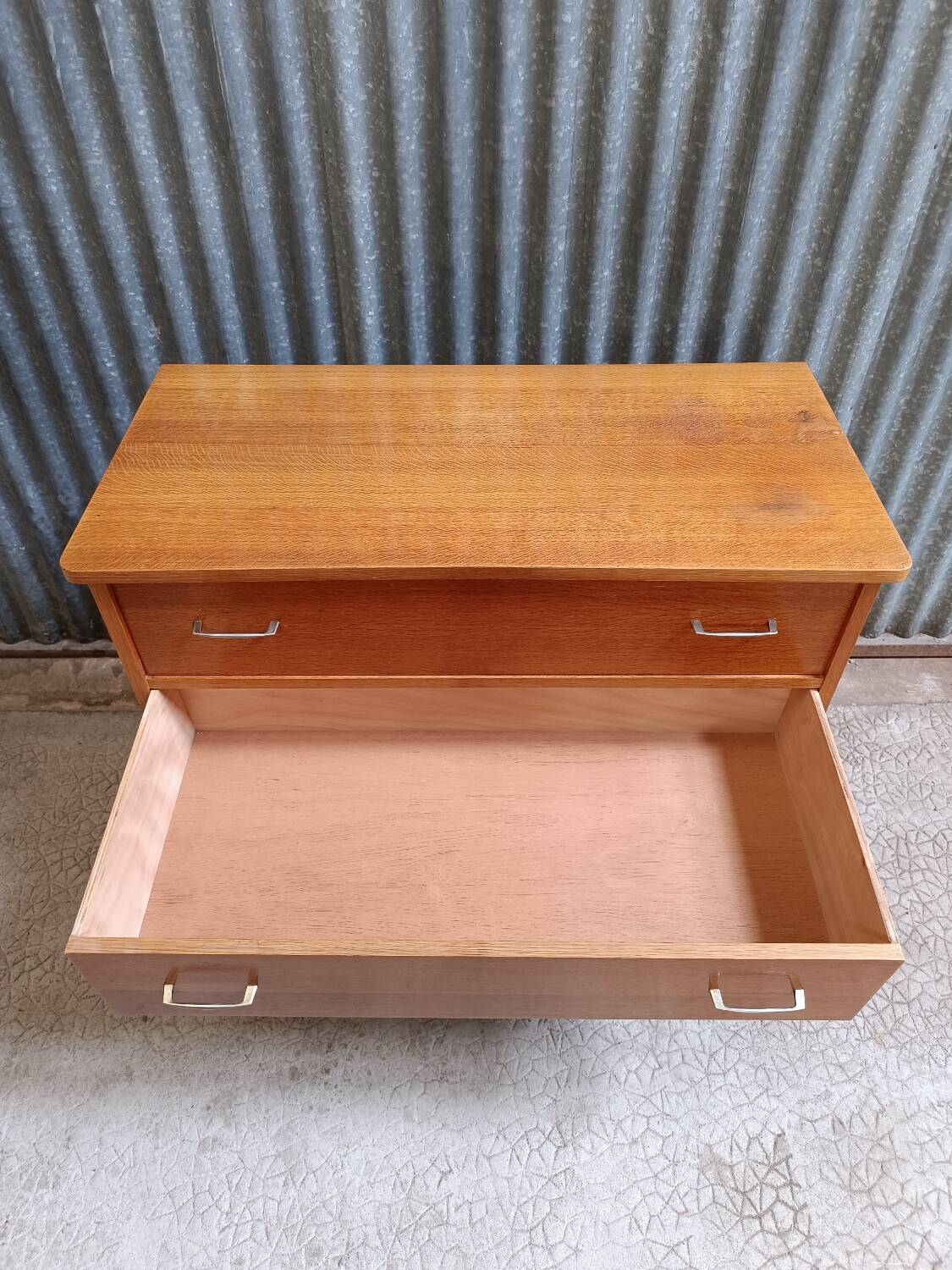 Scandinavian chest of drawers with compass feet