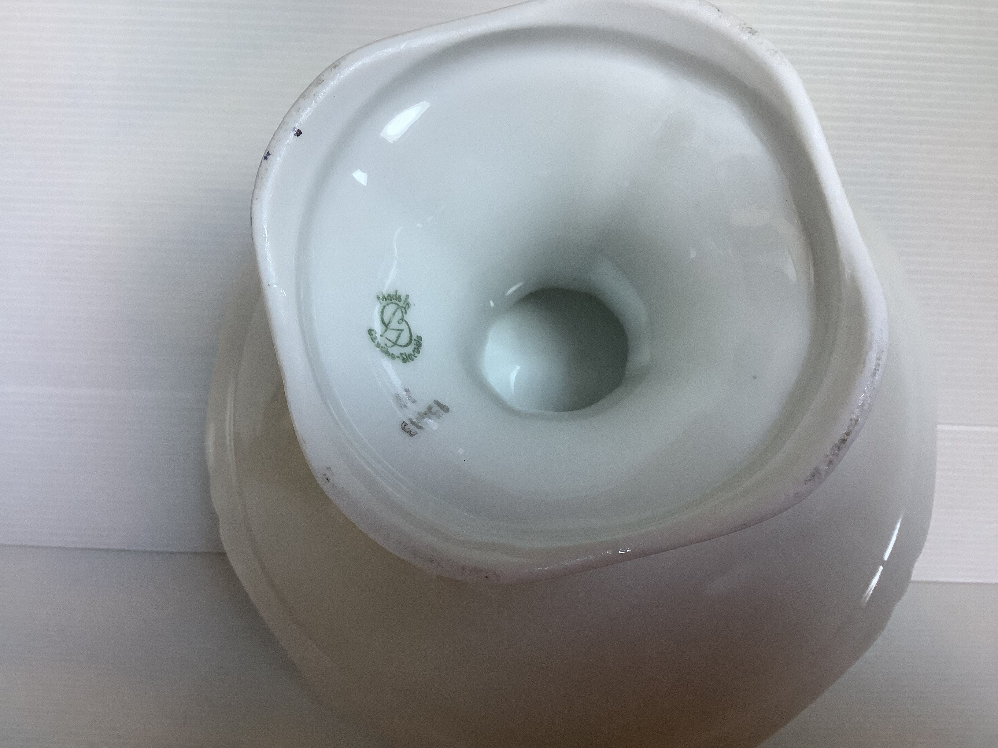 Old foot shower dish miosotis flowers Czech Slovakia