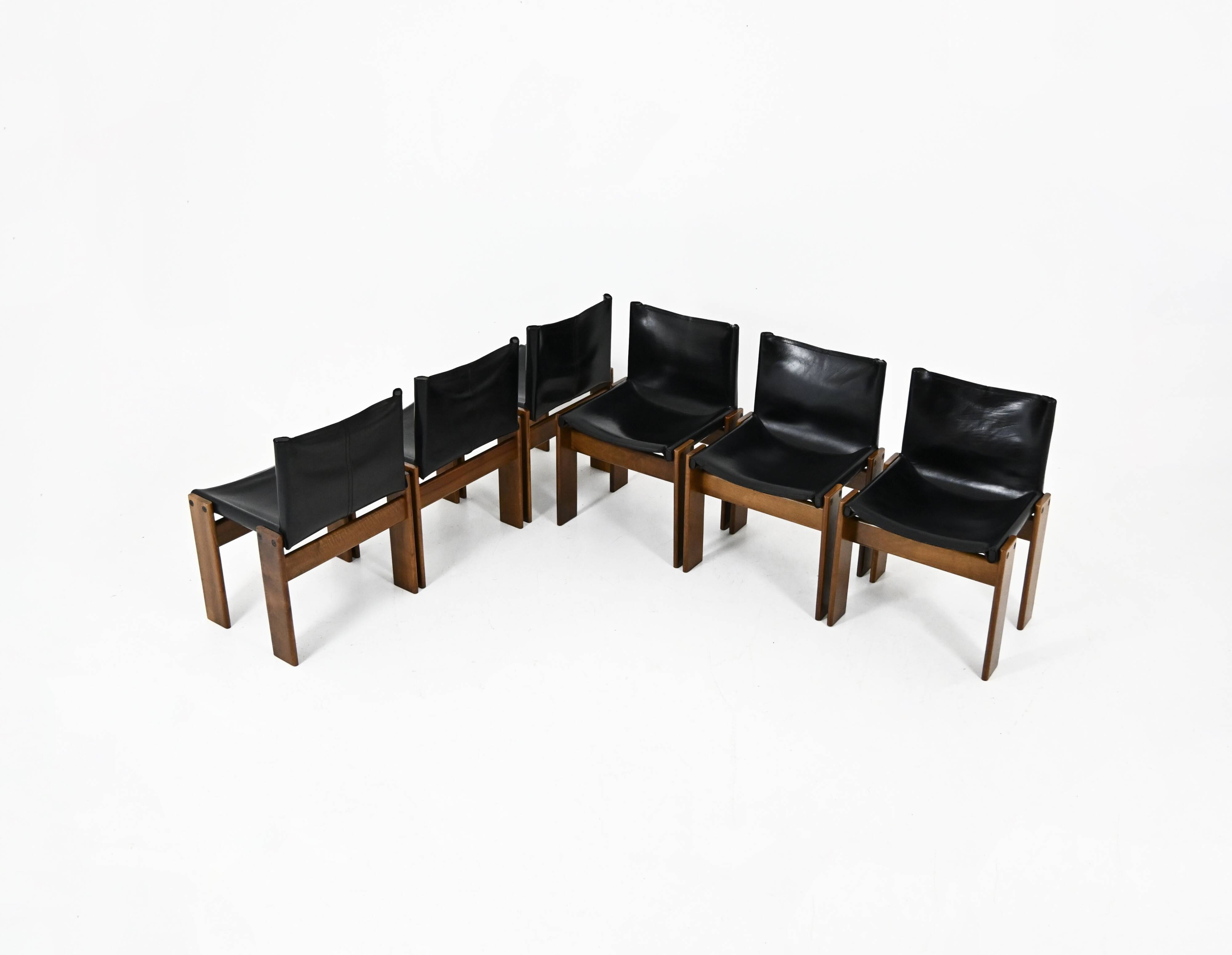 Set of 6 Monk Dining Chairs by Afra & Tobia Scarpa for Molten