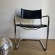 Black leather cantilever armchair Bauhaus design