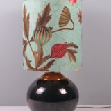 Vintage table lamp signed Louis Drimmer, glazed ceramic & lampshade
