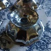 6 antique metal ice cream cups