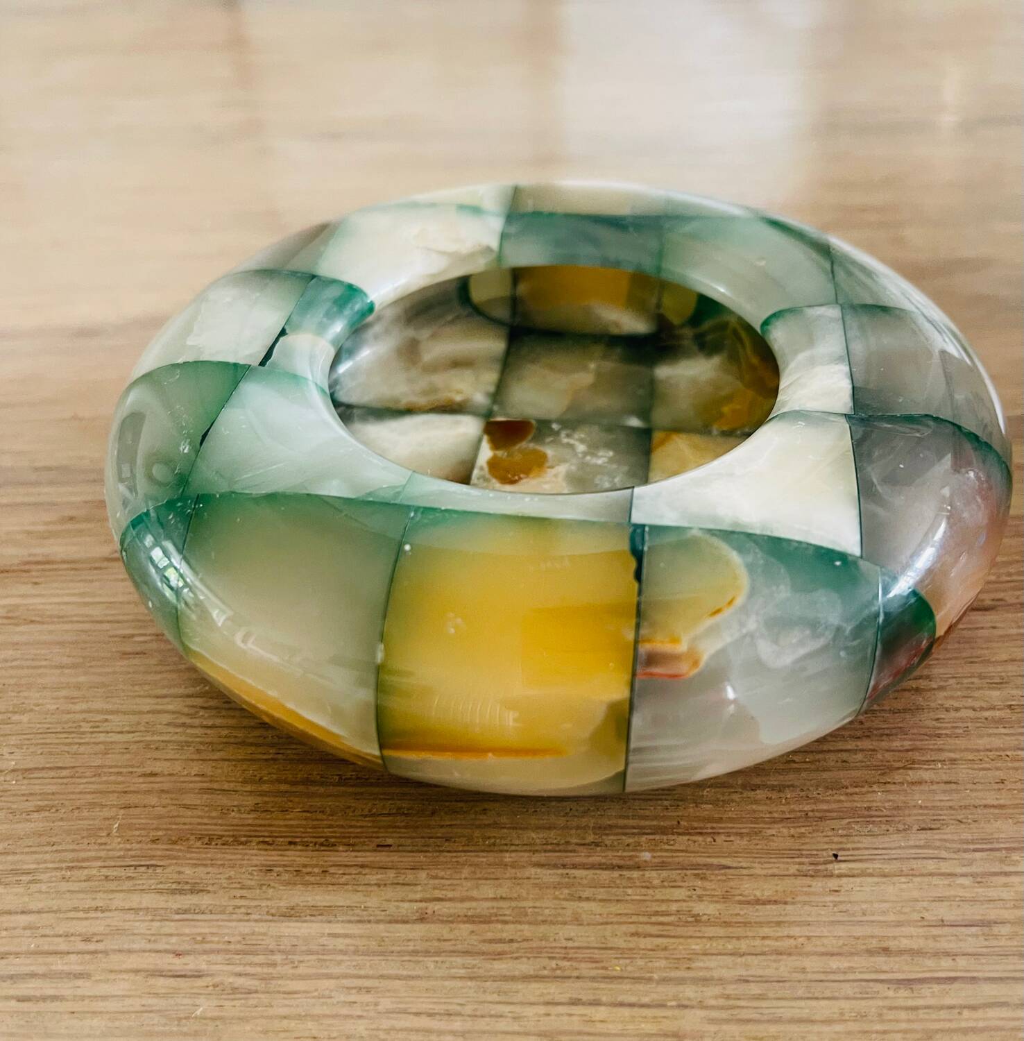 Onyx/marble ashtray or tray – natural stone assembly