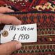 Antique traditional turkoman rug oriental hand made rug 184x124cm