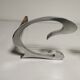 Pair of andirons in brushed steel and metal edition Jean-Paul Créations circa 1970