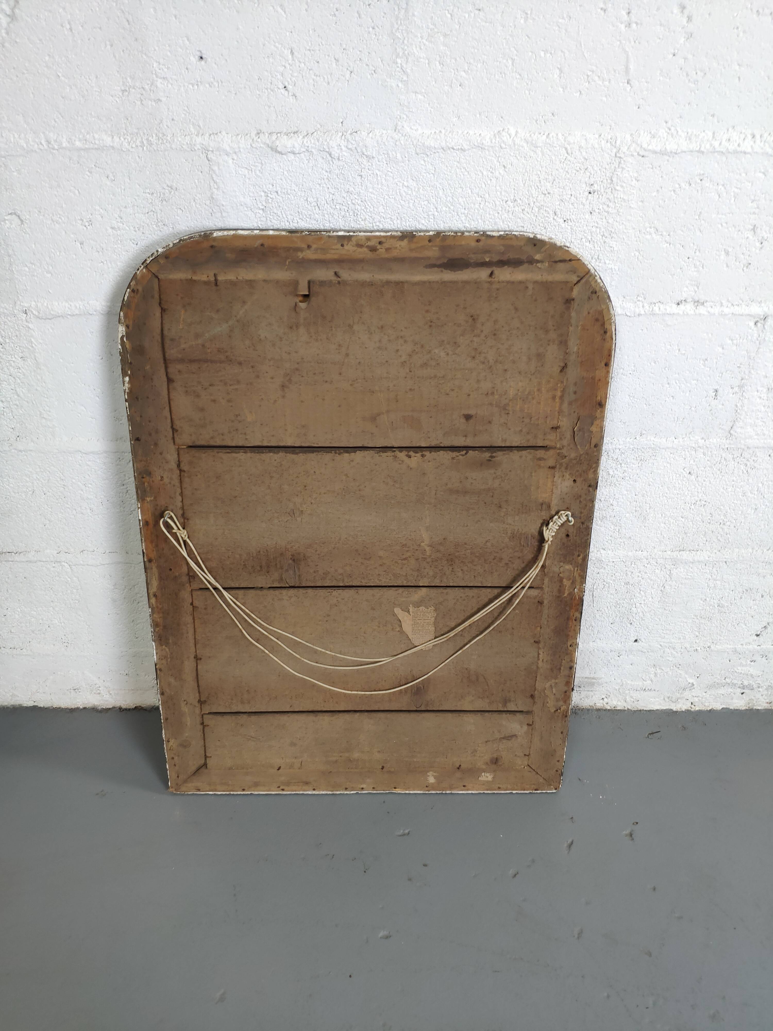 Mirror Louis-Philippe black wood and silver carved