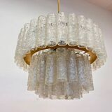 XL design midcentury glass chandelier by Doria, 1960s / Germany