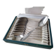 Box of 12 teaspoons in silver metal Art Deco Style