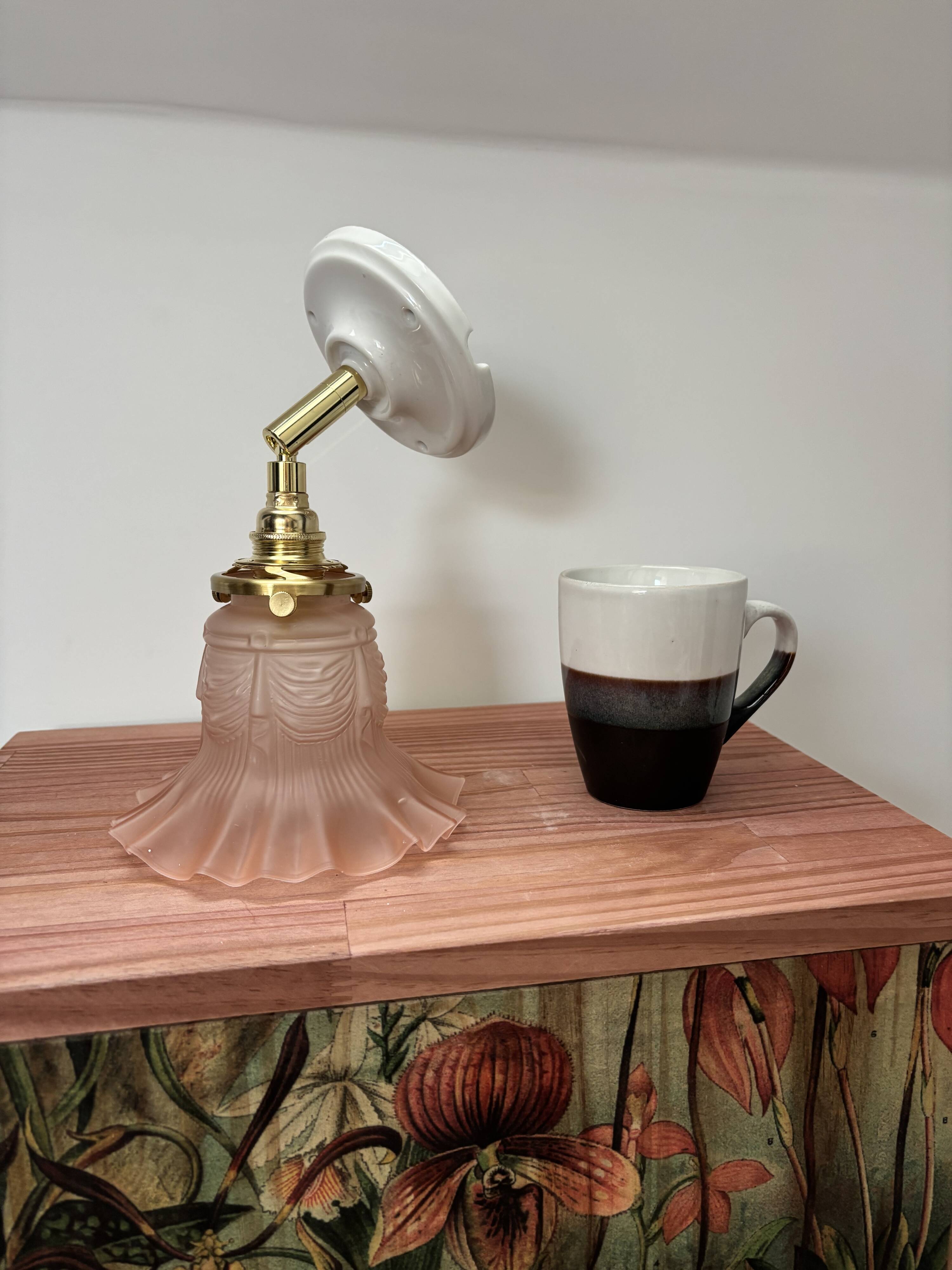 Gold and pink wall light