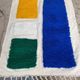 Handmade pure wool rug with colourful patterns 2/3 m