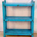 Burmese teak shelf with original blue patina