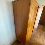 Scandinavian wardrobe with 2 doors and 1 mirror from the 1970s.