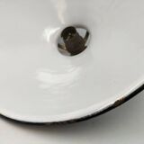 Pair of blue enameled sheet metal pendant lights