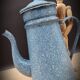 Enamelled marble blue coffee maker