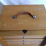 Craft furniture (curtain closure), portable (handle), oak-coloured wood