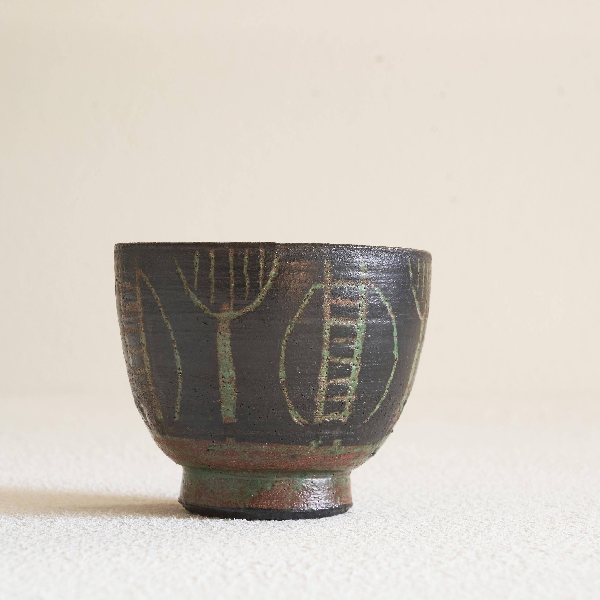 Wim Fiege Mid-Century Modern Ceramic Coupe, 1950s