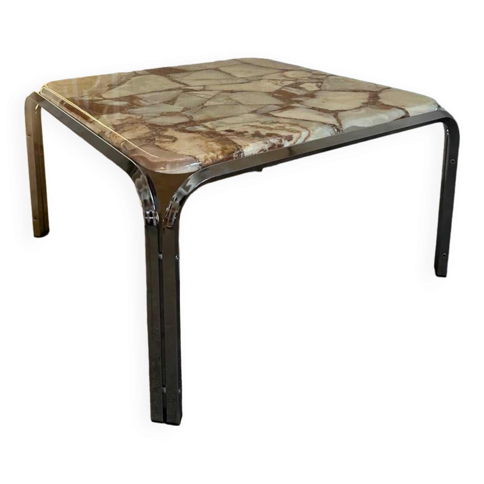 Marble and epoxy coffee table, Bauhaus style, 1960s