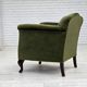 Fauteuil danois des années 1950, velours vert, pieds en frêne.