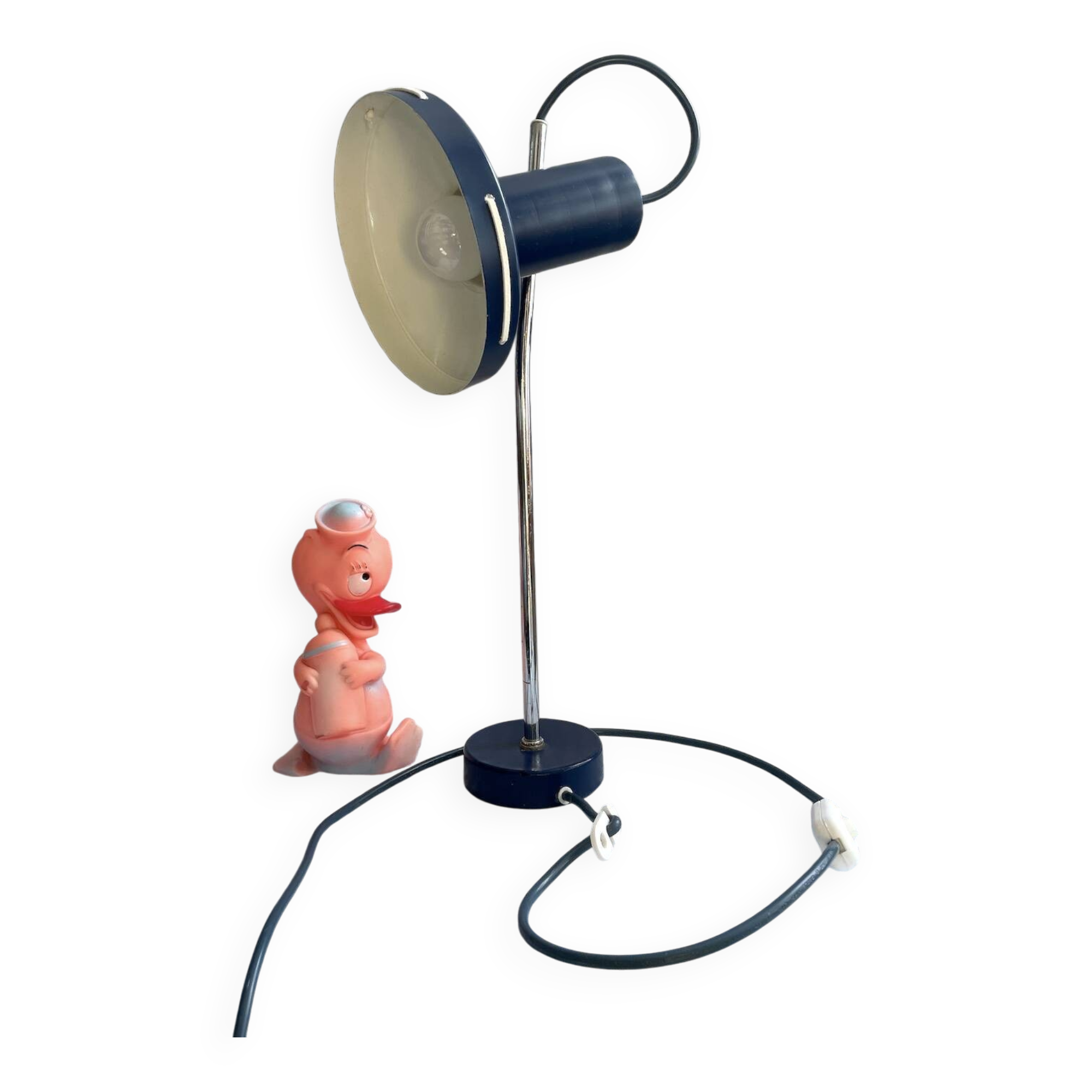 Vintage blue metal desk lamp
