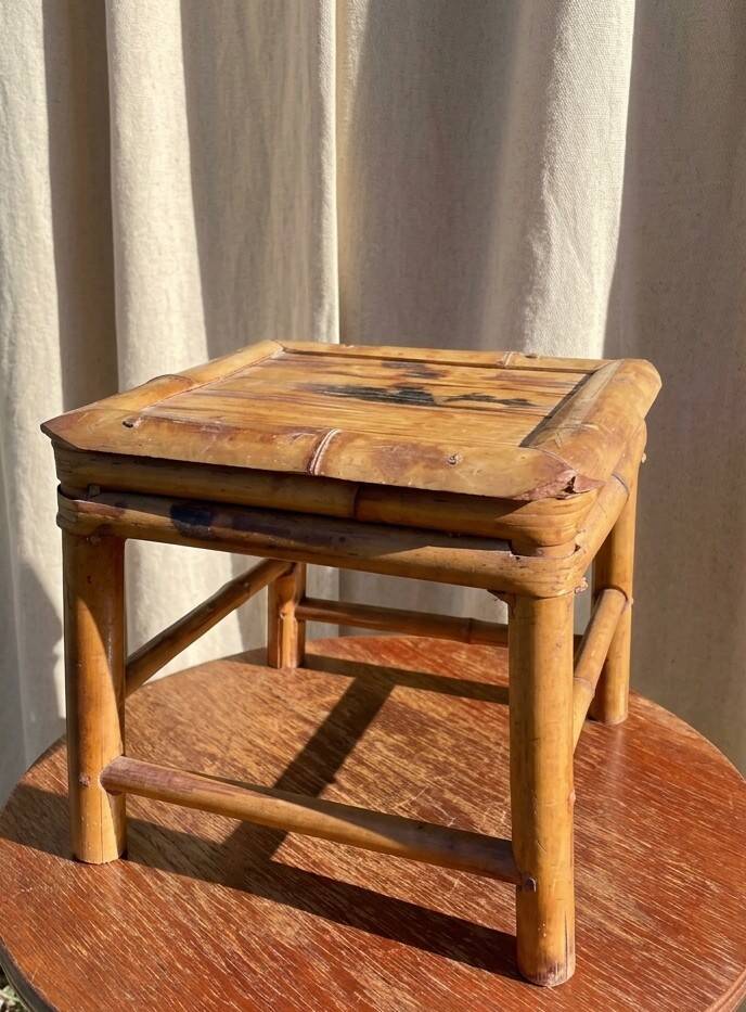 Tabouret bambou /osier vintage