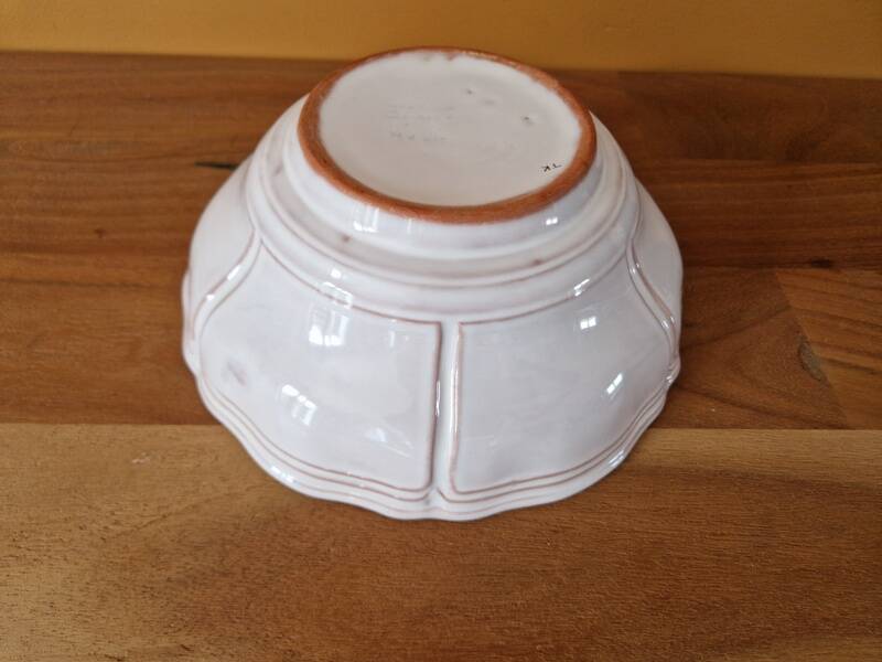 Henriot in Quimper - Glazed terracotta salad bowl with green flower decoration