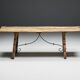Rustic Folk Art Trestle Table, Spain, 19th Century