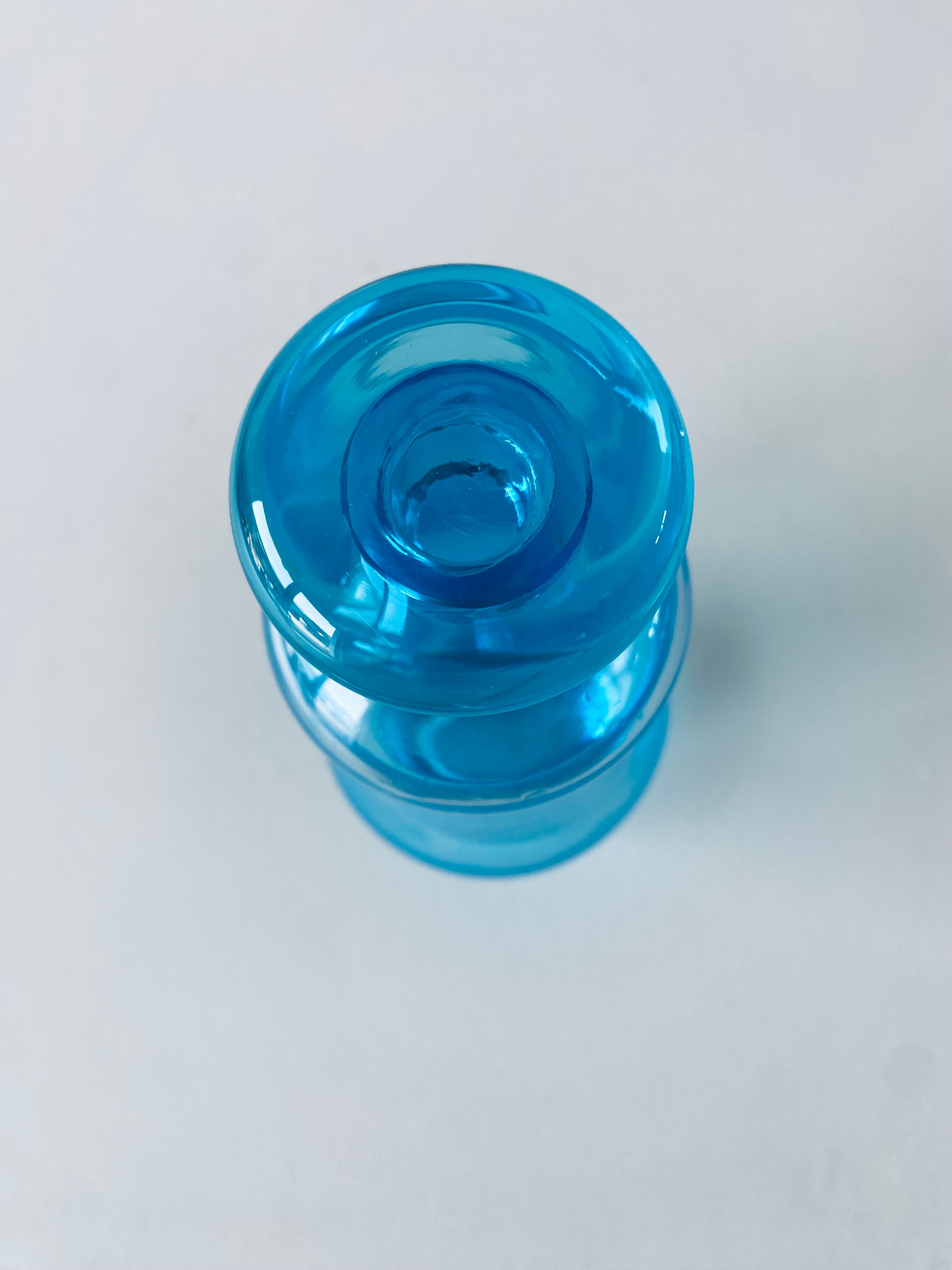 Blue glass decanter