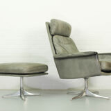 Sedia Swivel Highback Chair with matching ottoman by Horst Brüning for Cor, 1960s – Grey Leather