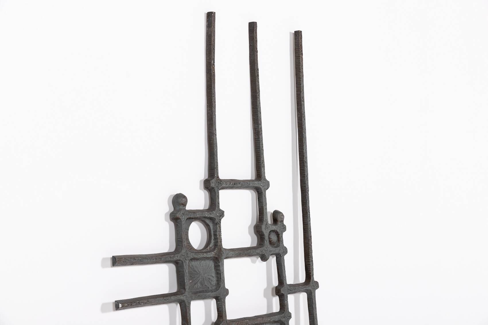 Luminaire de porte/art mural brutaliste fabriqué des années 1980