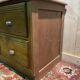 Oak craft cabinet with drawers