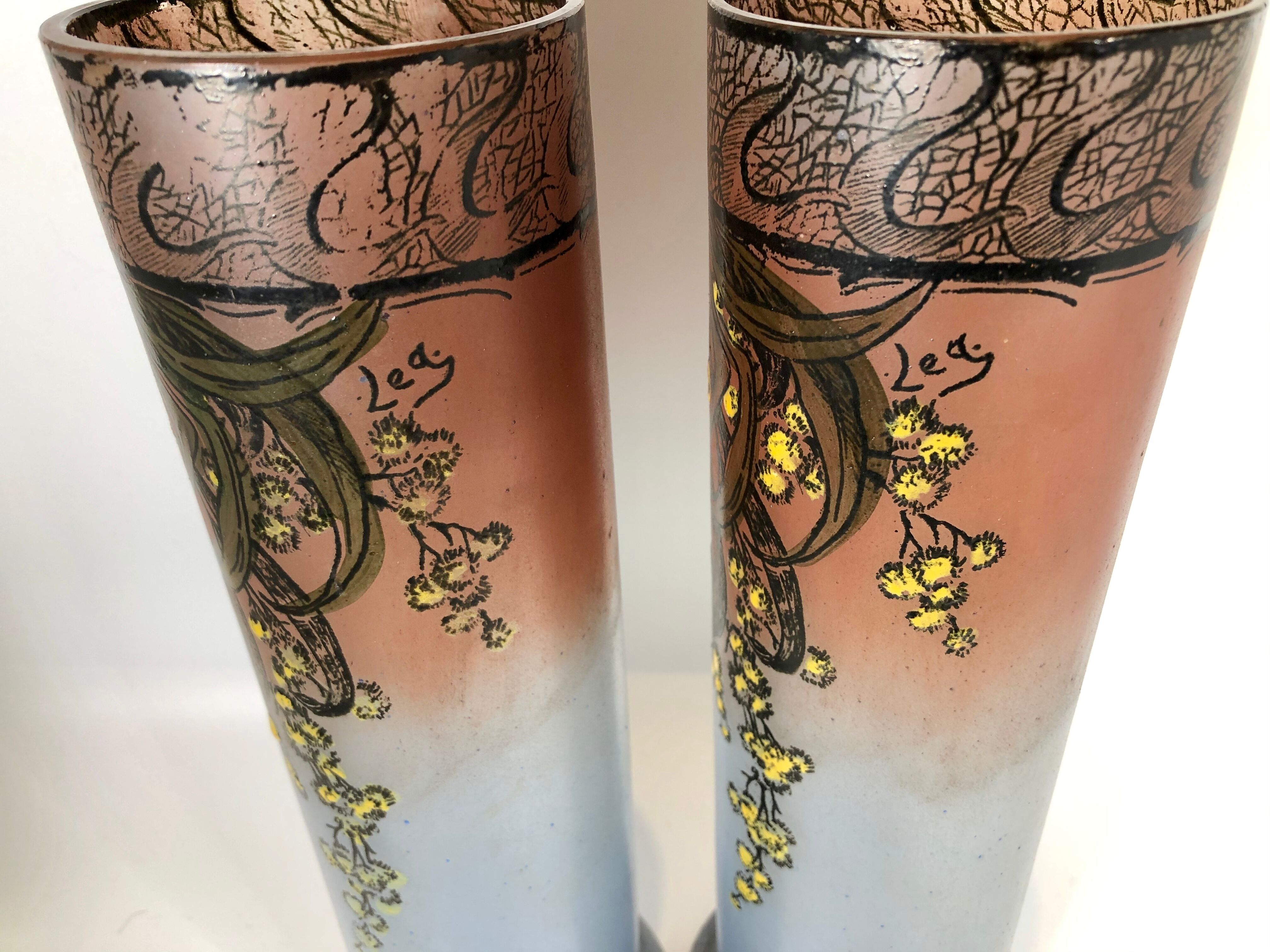 Pairs of art nouveau vase Legras