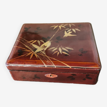 Old lacquered wooden box