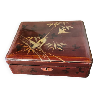 Old lacquered wooden box