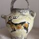 Vintage French Studio Ceramic Pitcher by Ghila – Lascaux Cave Art Styl