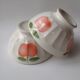 Lot de 2 anciens bols à facettes - motif pomme (ou pêche)