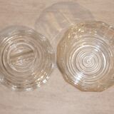 Sucrier de table en verre moulé transparent art déco