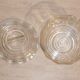 Sucrier de table en verre moulé transparent art déco