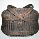Panier couvert en osier noir 1900 - panier bressan de marché