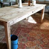 Farmhouse table in solid oak and pine, raw, washed, 212x93
