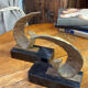 Bookends in bronze and marble