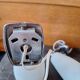 Pair of white opaline chrome wall lights