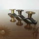 Candle holder "wave-shaped" in brass 60s 70s