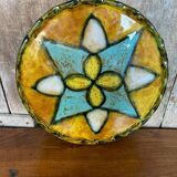 Ancien Dessous De Plat Style VALLAURIS Céramique Multicolore Made France #B774