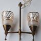 Art Deco gold double-light chandelier