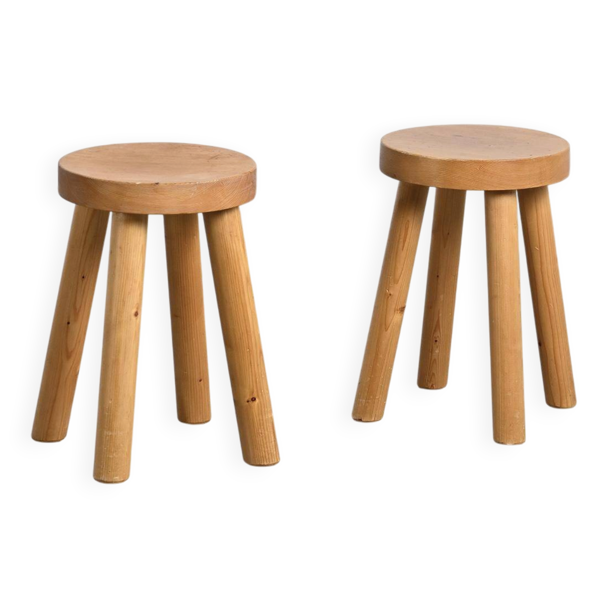 Paire de tabourets par René Martin, Méribel, circa 1965